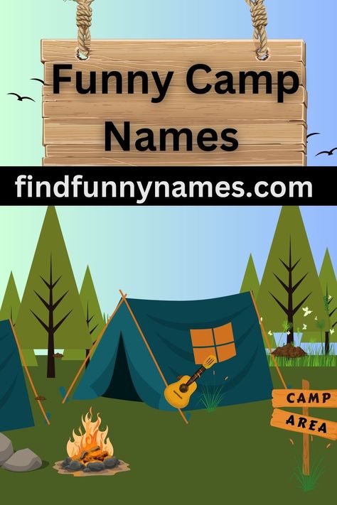 Funny Camp Names – Stand Out in the Camping World Looking for a hilarious and memorable camp name that will make you the talk of the camping world? Look no further! We've got you covered with our collection of side-splitting, creative, and unique camp names that are bound to make your camping experience one for the books. #FunnyCampNames #CampingComedy #MemorableCamps #StandOutInCampingWorld #LaughingUnderTheStars Camping Names Ideas, Summer Camp Names Ideas, Camp Names Ideas, Camp Themes, Music Festival Camping, Nature Camp, Camping With Teens, Group Names Ideas, Girl Scout Camping