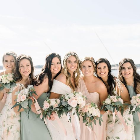 Love the mix of these sage bridesmaid dresses contrasted against the floral & dusty pink ones.⁠ ⁠ If you love this style for your own… | Instagram Sage And Blush Dresses, Blush Pink And Sage Green Bridesmaid Dresses, Sage Green And Blush Pink Bridesmaid Dresses, Blush And Sage Bridesmaid Dresses, Sage Green And Blush Bridesmaid Dresses, Sage And Pink Bridesmaid Dresses, Sage Green And Pink Bridesmaid Dresses, Bridesmaid Dresses Pink And Green, Sage And Blush Bridesmaid Dresses