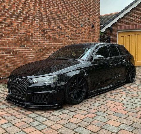 Audi A3 Modified, Posh Cars, Blacked Out Cars, Audi Sportback, Audi Wagon, Luxury Cars Audi, Black Audi, Audi S3, Fast Sports Cars