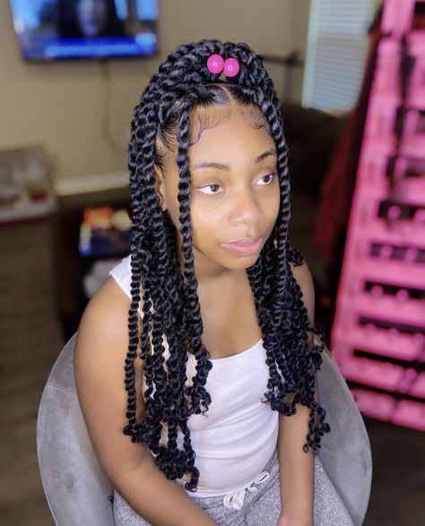 Kids Island Twist, Kids Passion Twist, Lil Girl Hairstyles Braids, Passion Twists, Braided Hairstyles For Black Women Cornrows, Feed In Braids Hairstyles, Cute Box Braids Hairstyles, Protective Hairstyles Braids, Hair Twist Styles