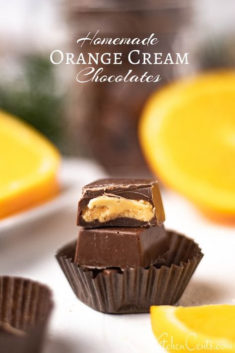 Orange Filled Chocolates, Orange Crème Chocolates, Cream Filled Chocolates Candy, Chocolate Covered Orange Creams, Orange Cream Filled Chocolates, Orange Chocolate Candy, Orange Cream Chocolates, Chocolate Covered Oranges, Orange Cream Candy Recipe