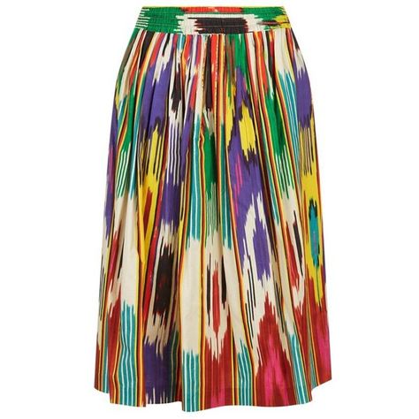 Ikat Skirt, Gypset Style, Mid Calf Skirt, Ikat Dress, Colorful Skirts, Multicolor Skirt, Calf Length Skirts, Cotton Midi Skirt, Rainbow Outfit