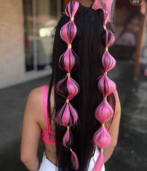 Pink Rave Hair, Festival Extensions, Pink Hairstyles, Rave Hairstyles, Rave Braids, Weave Ponytail Hairstyles, Rave Hair, Peekaboo Hair, Hair Upstyles