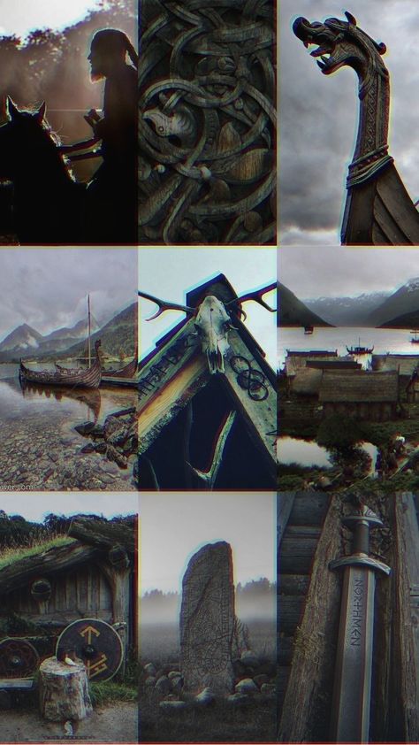 Viking Moodboard, Viking Aesthetic Wallpaper, Acnh Viking, Test Aesthetic, Vikings Aesthetic, Viking Outfit, Viking Pictures, Pirate Aesthetic, Norse Paganism