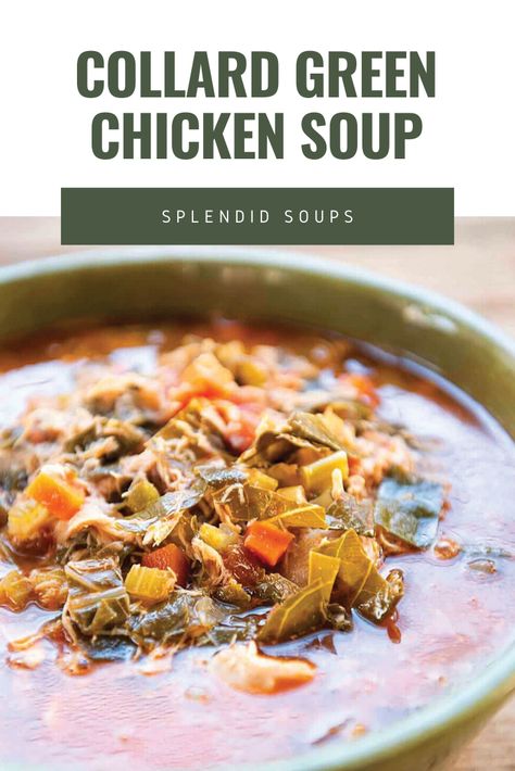 Cozy up with a hearty and healthy bowl of Vivian Howard's collard green soup. Collard Greens In Soup, Creamy Chicken And Rice Soup With Collard Greens Southern Living, Green Chicken Soup, Healthy Collard Greens, Soup With Collard Greens, Vegan Collard Green Soup, The Cabbage Soup Diet, Collard Green Soup, Best Chicken Soup Recipe