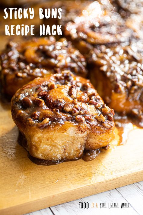 Sticky Buns Recipe with Canned Cinnamon Rolls – FOOD is Four Letter Word Canned Cinnamon Rolls, Sticky Buns Recipe, Rolls Food, Sticky Buns Recipes, Breakfast Goodies, Buns Recipe, Num Num, Sticky Buns, Coffee Cakes