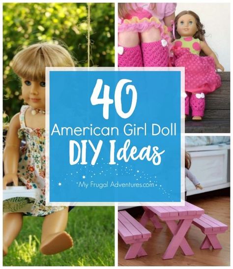 American Girl Doll DIY Ideas - My Frugal Adventures Diy My Life Doll Accessories, Our Generation Doll Diy, Our Generation Doll Accessories Diy, Diy Clothes Hangers, American Girl Doll Hairstyles, American Girl Diy, American Girl Doll Diy, Doll Items, Diy Tutu