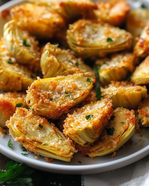 article Canned Artichoke Heart Recipes, Artichoke Fritters, Canned Artichoke Recipes, Parmesan Artichoke, Artichoke Bites, Artichoke Appetizer, Artichoke Heart Recipes, Fried Artichoke, Baked Artichoke