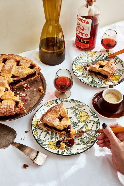 This is the ultimate crostata for spring and summer. You may not be able to see the sprinkling of chopped chocolate hiding beneath the cherry filling, but you’ll taste the richness it brings to every bite. This tart was inspired by a tart chef Stefano Secchi of New York City’s Rezdôra ate while working in Piedmont, Italy, a region known for its many varieties of cherries. Cherry Filling, Piedmont Italy, Vegetarian Recipe, Pie Tart, Pastry Brushes, Sweet Cherries, Bittersweet Chocolate, Chocolate Cherry, Spring Recipes