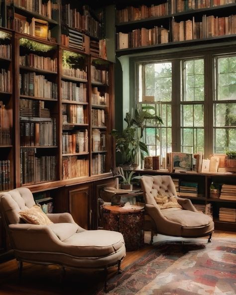 Floor To Ceiling Bookshelves Bedroom, Library Room Ideas Vintage, Japanese Pendant, Dream Home Library, Floor To Ceiling Bookshelves, Home Library Rooms, Library Living Room, Cozy Library, English Library