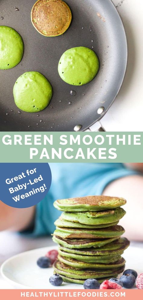 Easy Pancake Recipe, Fingerfood Baby, Spinach Pancakes, Easy Pancake, Breakfast Inspiration, Baby Led Weaning Recipes, Pancake Recipe Easy, Healthy Baby Food, Weaning Recipes