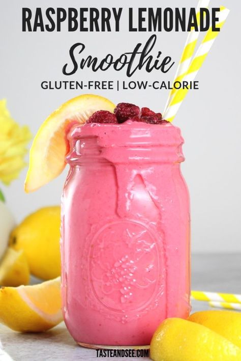 Lemonade Smoothie, Smoothies Vegan, Protein Smoothies, Smoothie Drink Recipes, Raspberry Smoothie, Milk Shakes, Easy Smoothie Recipes, Good Smoothies, Raspberry Lemonade