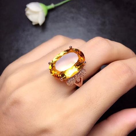 Citrine Rings, Citrine Ring Engagement, Wedding Band Rings, Finger Jewelry, Citrine Jewelry, Gold Rings Fashion, Citrine Ring, Ring Stone, Natural Citrine