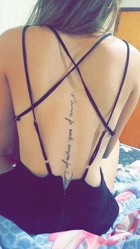 30 Sexy Spine Tattoos For Women That Will Make You Want To Get Inked Font Tato, Girls With Sleeve Tattoos, Spine Tattoos For Women, Initial Tattoo, Tattoo Women, Spine Tattoo, Back Tattoo Women, Tattoo Feminina, Spine Tattoos