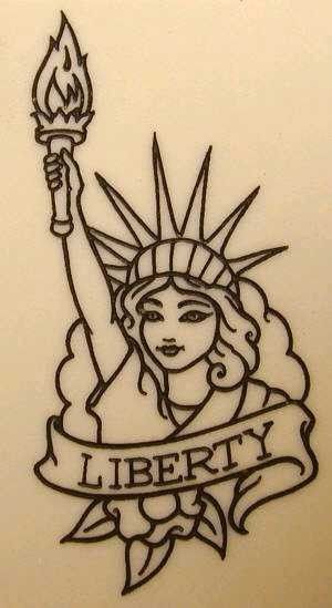 Lady Liberty Tattoo Designs, Traditional Statue Of Liberty Tattoo, Statue Of Liberty Tattoo Design, Lady Liberty Tattoo, Statue Of Liberty Tattoo, Liberty Tattoo, Country Tattoos, Tattoo Zeichnungen, Old School Tattoo Designs