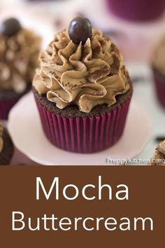 Icing Recipe Flavored, Mocha Cream Filling, Frosted Cupcakes Ideas, Mocha Icing Recipe Frostings, Coffee Flavored Frosting, Different Flavor Frosting Recipes, Different Frosting Flavors, Flavored Buttercream Frosting Recipe, Cupcake Frosting Flavors