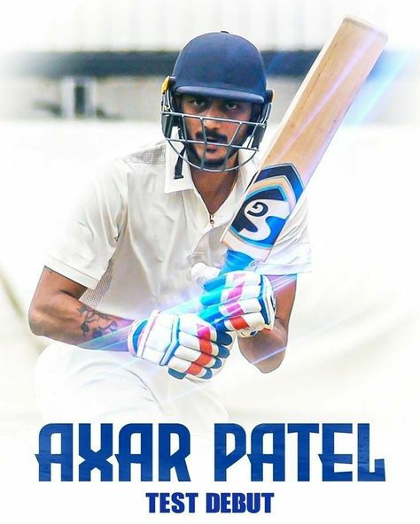 Best of Luck Akshar👍🏻 Hope u have a superb Debut❤��️ Axar Patel, Best Of Luck, Football Helmets, Football, Quick Saves, American Football