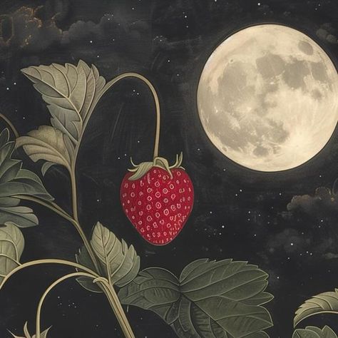 Strawberry Moon Ritual 2024, Strawberry Moon Prayer, Summer Solstice Tarot, Strawberry Full Moon, Strawberry Tattoo, Strawberry Moons, Embrace Change, Witchy Things, Summer Solstice