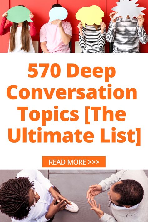 Looking for intriguing conversation topics to deepen your connections with others? Explore our ultimate list of 570 deep conversation topics that will spark meaningful discussions and create lasting memories. From thought-provoking questions to heartfelt prompts, this comprehensive list has got you covered. Elevate your interactions and forge deeper bonds by exploring these engaging topics today! Deep Conversation Topics, Deep Conversation, Topics To Talk About, People Can Change, Conversation Topics, Discussion Topics, Deeper Conversation, Spiritual Beliefs, Successful Relationships