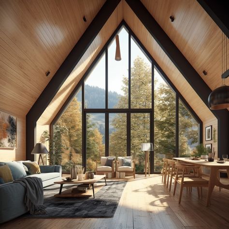 Modern wooden house in the mountains in Scandinavian style Scandinavian Black House, Small House Scandinavian Style, Norway Style Home, Norway House Modern, Swedish Architecture Scandinavian Design, Modern Danish House, Minimalist Mountain House, Scandinavian Cabin Plans, Nordic Mountain House