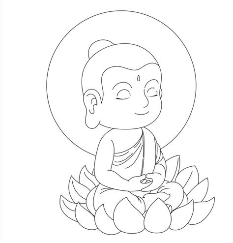 Lord Buddha Drawing, Buddha Drawing, Armband Tattoos, Buddha Art Drawing, Little Buddha, Buddha Art Painting, Mandala Art Therapy, Mandala Art Lesson, Next Tattoo