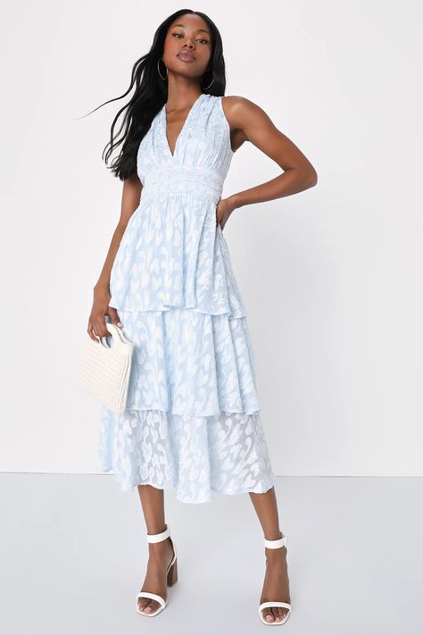 ❤️ 30 Best Light Blue Dresses for Wedding Guests 2023 | Colors for Wedding Light Blue Midi Dress, Pc Photo, Patio Dress, Navy Blue Midi Dress, Summer Wedding Outfits, Blue Wedding Dresses, Light Blue Dresses, Cocktail Attire, Darling Dress