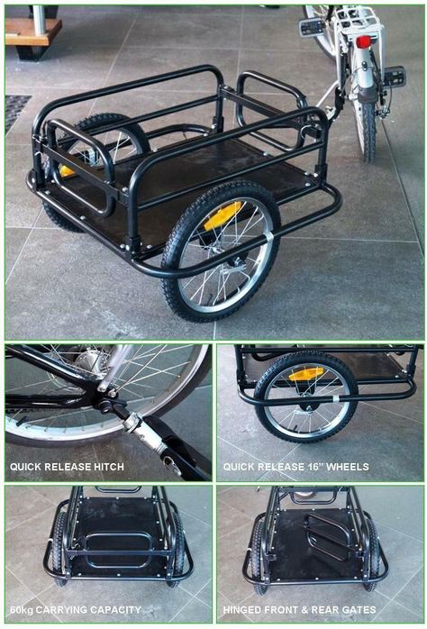 Cruiser Bike Accessories, Bicycle Cargo Trailer, Gerobak Dorong, Bike Trailers, Kombi Motorhome, Bike Cargo Trailer, Bike Cart, Dog Trailer, Bike Wheels