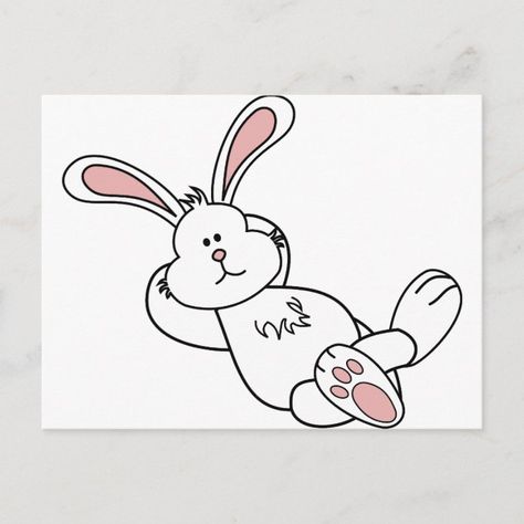 Cute Easter Bunny Chilling out Holiday Postcard - tap/click to get yours right now! #HolidayPostcard #easter #affiliatelink #cute,easter,bunny,rabbit,cartoon,relaxing,white,fluffy,funny,chilling,lying,lazy,holiday Bunny Rabbit Cartoon, Funny Easter Cards, Easter Bunny Cards, Easter Drawings, Easter Invitations, Happy Stones, Funny Easter, Cute Easter Bunny, Holiday Postcard