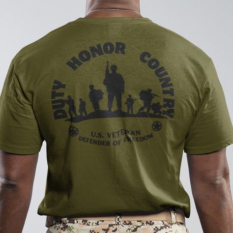 "Duty, Honor, Country" The 3 words every Veteran live by. Defender of Freedom is what Veterans do. Veterans Day is a few weeks away. Purchase your Veterans Day shirt today. #veteransday #thsirts #veteranowned Veteran’s Day, Freedom Is, Veterans Day, The 3, Quick Saves