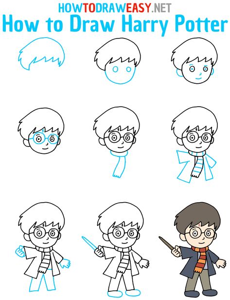 How to Draw Harry Potter Step by Step #HarryPotter #HarryPotterDrawing #HarryPotterDrawingTutorial #EasyDrawings #HowtoSketchHarryPotter #HowtoDrawHarryPotter #Hogwarts #Magic #MagicalWorld #ChibiHarryPotter #CuteHarryPotter #CartoonHarryPotter #DrawingHarryPotter #HarryPotterDrawings How To Draw Hogwarts Castle Step By Step, Harry Potter Doodles Drawings, How To Draw Harry Potter, Draw Harry Potter, Drawing Harry Potter, Drawings On Lined Paper, Harry Potter Journal, Art Harry Potter, Cute Harry Potter