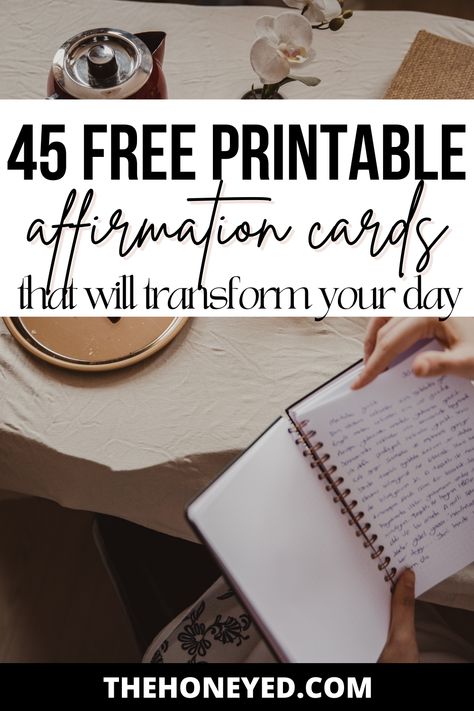 Looking for a daily dose of positivity? ✨Check out our FREE Printable Affirmation Cards! 💫With 45 powerful positive affirmation cards to transform your day, you'll be manifesting all your dreams in no time. 💖 Daily Affirmations Printable, Diy Affirmation Cards, Free Printable Affirmation Cards, Printable Affirmations, Affirmations Printable, Affirmation Cards Printable, Manifestation Tips, Appreciation Ideas, How To Order Starbucks