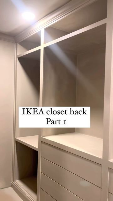 @first_flip on Instagram: "Custom closet for under 2000$ I love a good ikea hack and am so happy with the way mine turned out. Give us a call if you need a custom closet installed in your house! Follow along for part 2 to see the closet complete! • #trending #ikeahack #ikeapax #customcloset #diy #shoerack" Ikea Closet Upgrade, Ikea Pax Laundry Hamper, Aurdal Closet Ikea Hack, Ikea Aurdal Closet Hack, Ikea Walk In Closet Ideas, Aurdal Closet Ikea, Ikea Closet Ideas, Ikea Closet Storage, Closet Rebuild