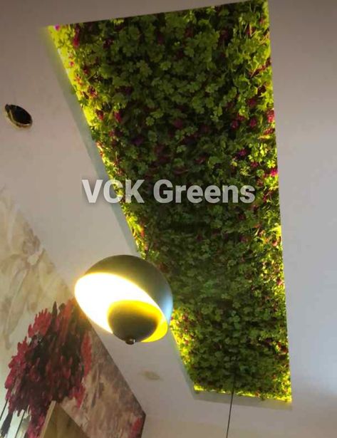 Artificial Green Wall on ceiling  #artificialgreenwall #artificialplants Foliage Ceiling, Gaming Cafe, Green Ceiling, Vertical Green Wall, Artificial Green Wall, Green Walls, Artificial Grass, Shop Ideas, Green Wall