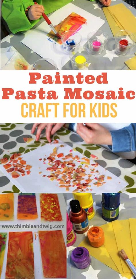 Try this fab Painted Pasta Craft Art Project for Kids Food Art Projects For Kids, Italy Crafts, Preschooler Crafts, Painted Pasta, Process Art For Kids, Senior Infants, Pasta Crafts, Adaptive Art, Snail Craft