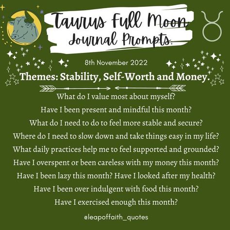 Full Moon Journal Prompts, Moon Journal Prompts, Full Moon Taurus, Taurus Full Moon, Taurus Journal, November Full Moon, Moon Energy, Zodiac Journal, Moon Journal