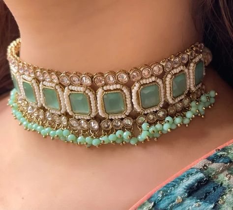 Punjabi Jewellery, Polki Choker Set, Jewellery Choker, Beautiful Personality, Polki Choker, Engagement Look, Jewellery Bridal, Traditional Outfit, Fancy Jewellery Designs