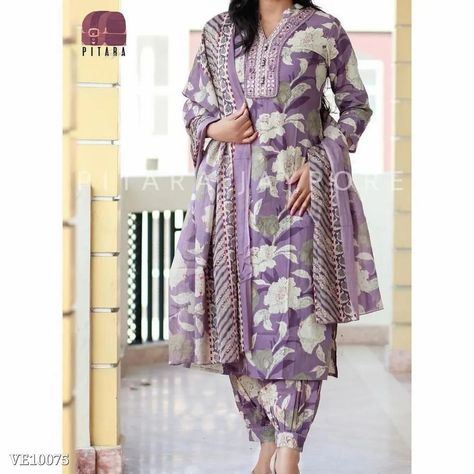 Catalog Name: *Afghani Style Suit Set* 👜Designer Fine Cotton Suit set Full Print Afghani Suit With Embroidery Work Hilighting on your neck Beutiful Full length DUPPTA Afghani pent Beutiful DUPPTA FULL SET MURTI Fabric - COTTON Dupatta Fabric -Hevay Mil Print Cotton Duppata Size - M L XL XXL *Price: ₹1530 ~₹3065~ (59% OFF)* _Free Shipping! COD & Returns Available!_ _Extra *₹40* charge for COD orders*_ (Assured quality at factory price) Afghani Suit Design, Full Printed Suit Design, Cod Sets Women, Afghani Salwar Suit, Afghani Suit, Suits For Women Indian, Salwar Designs, Banana Dessert, Fashion Capsule Wardrobe