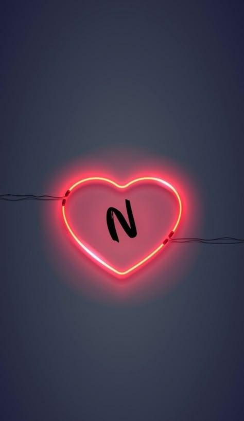 N Love Wallpaper, N Love, Letter N, Love Wallpaper, Neon, Red