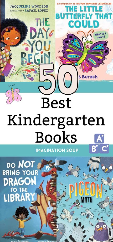 If you're raising readers in your home or in your classroom, reading aloud is the BEST thing you can do for them. These kindergarten picture books and their reviews aren't just entertaining but also offer learning opportunities for your kindergartners, 5 and 6-year-olds. These are a mix of recommendations of picture books that I've read aloud to my kindergarten students and my own children. Happy reading! Kindergarten Books To Read, Best Kindergarten Books, Best Books For Kindergarteners, Writing Ideas For Kids, Beginning Chapter Books, Reading Ideas For Kids, Ece Activities, Writing Activities For Kids, Kindergarten Pictures