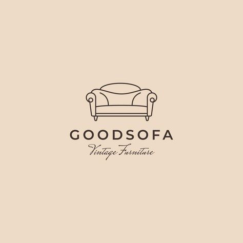 Sofa Logo, Couch Logo, Retro Logo Design, Cozy Furniture, Green Couch, Furniture Logo, Soft Seating, Vintage Sofa, Retro Logo