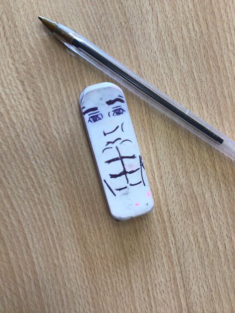 Drawing On Eraser, Aesthetic Eraser, Roblox Meme Face, Eraser Aesthetic, Kari Core, Eraser Drawing, Roblox Man Face, Eraser Art, Hair Removal Products