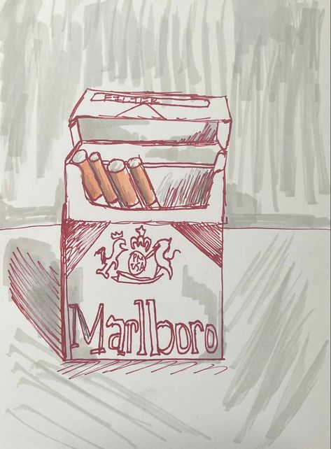 #art #artist #artwork #cigarettes #red #aesthetic #marlboro #sketch #sketchbook #trendy #artcreative #sketching #drawing #artsy #draw #vintage #drawingaesthetic #diy #drawingideas #indieartist Ciggerate Draw, Cigeratte Drawing Easy, Cigeratte Sketch, Ciggerate Sketches, Ciggerette Drawings, Ciggerate Painting, Ciggerette Sketch, Asthetic Sketchs, Ciggerate Drawing