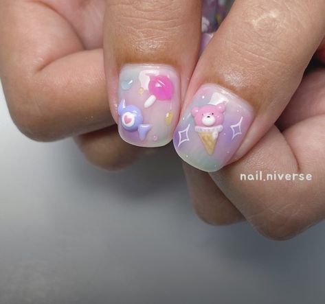 Nail Chan, Stickers Butterflies, Decal Nail Art, Cartoon Nail Designs, Butterfly Decals, Soft Gel Nails, Nail Art Decals, Goth Nails, Pretty Gel Nails