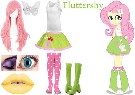 #EquestriaGirls #Fluttershy #Cosplay #Outfits Flutter Shy Inspired Outfits, Mlp Cosplay Fluttershy, Fluttershy Halloween Costume, Flutter Shy Cosplay, Mlp Inspired Outfits, Fluttershy Inspired Outfits, Fluttershy Clothes, Closet Cosplay Ideas, Fluttershy Outfit