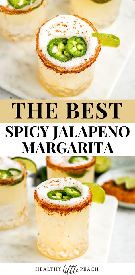 Spicy Jalapeno Margarita Recipe, Tequila Drinks With Tajin, Jalapeno Tequila Drinks, Orange Jalapeno Margarita, Spicy Margarita Pitcher, Tajin Rim Margarita, Jalapeño Coconut Margarita, Jalepeno Tequila Drinks, Jalapeno Gin Cocktail