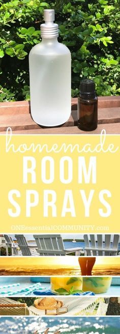 Freshen your home with 15 favorite homemade essential oil room sprays for summer - Sea Breeze, Lemonade, Summer Sunset, Happy Vibes, Mojito Diy Room Spray Air Freshener, Essential Oil Room Spray Recipe, Homemade Room Spray, Essential Oil Room Spray, Essential Oil Spray Recipes, Room Spray Recipe, Summer Essential Oils, Diy Room Spray, Homemade Essential Oils