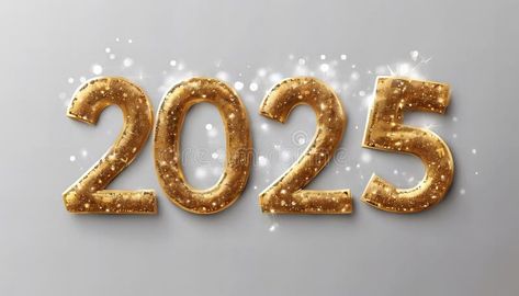 The year is 2025 and it is a glittery gold color royalty free stock images 2025 Gold, 2025 Design, Design Collection, Holiday Design, Vector Pattern, Stock Images Free, Gold Color, The Year, Royalty