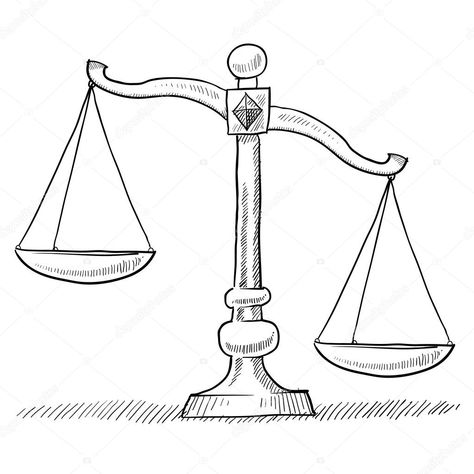 Balance Scale Drawing, Stock Tattoo, Scales Of Justice Tattoo, Balance Drawing, Balance Illustration, Muslim Kids Crafts, Illustration Easy, Justice Scale, Symbol Drawing