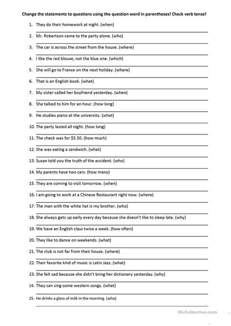 Types Of Tenses, Wh Questions Exercises, English Language Learning Activities, Question Words, English Grammar Exercises, Esl Teaching Resources, Grammar For Kids, Simple Present, Grammar Exercises