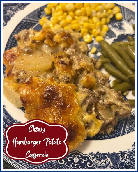 Sweet Tea and Cornbread Beef Potato Casserole, Hamburger Potato Casserole, Hamburger And Potatoes, Cheesy Potatoes Recipe, Sliced Peaches, Sweet Potato Bread, Main Dish Casseroles, Hamburger Casserole, Quiche Dish